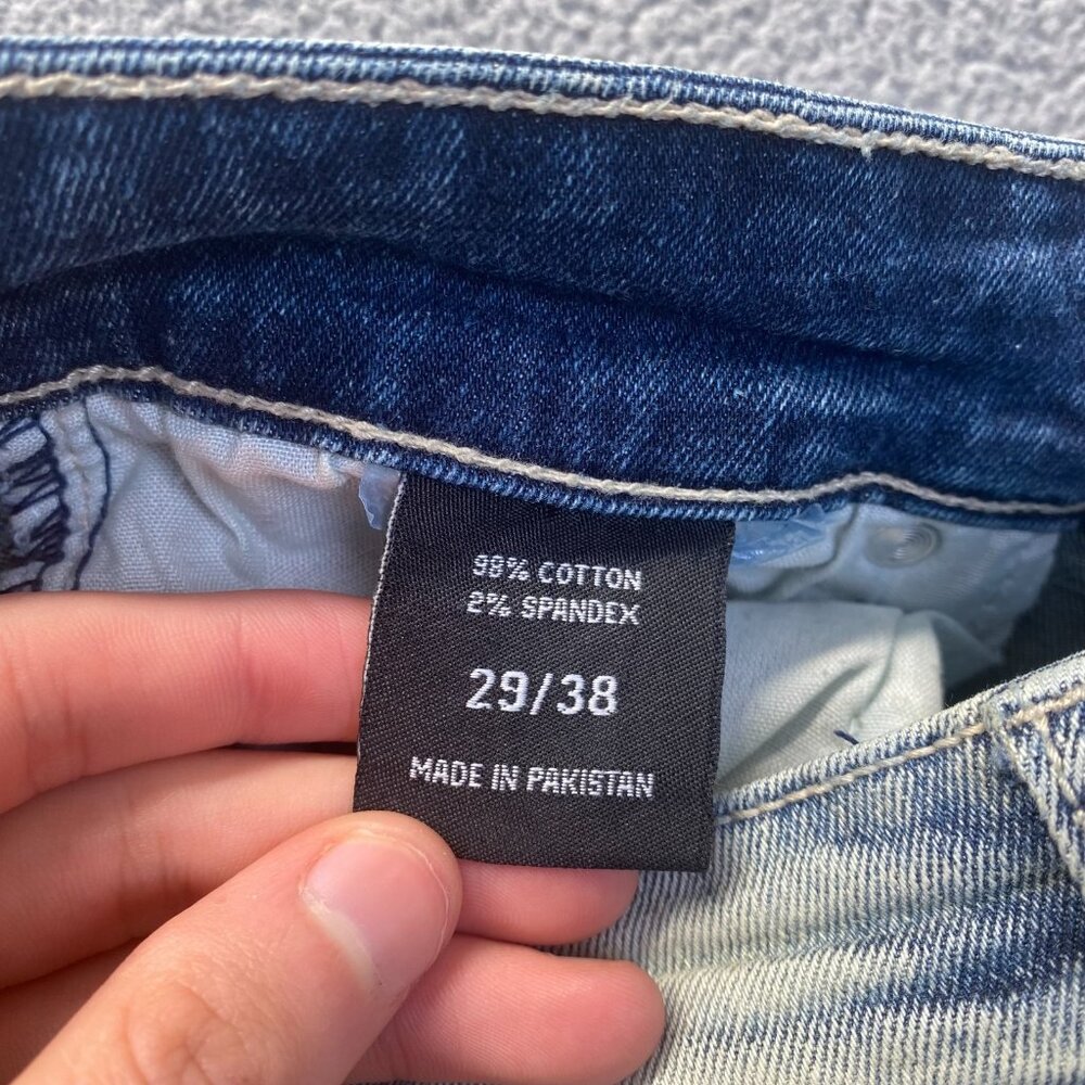 SPARK PREMIUM 29X38 Stretch Ripped Distressed Flare Fit Stacked Denim Jeans - Picture 11 of 14